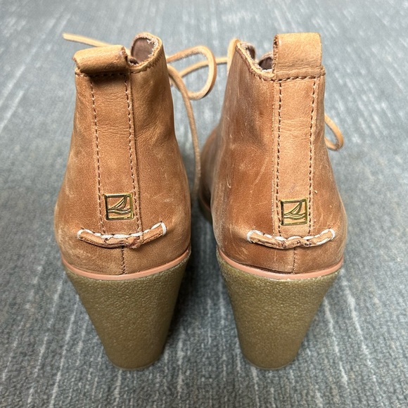 Sperry women’s Harlow wedge booties in cognac size 10 - Picture 3 of 7